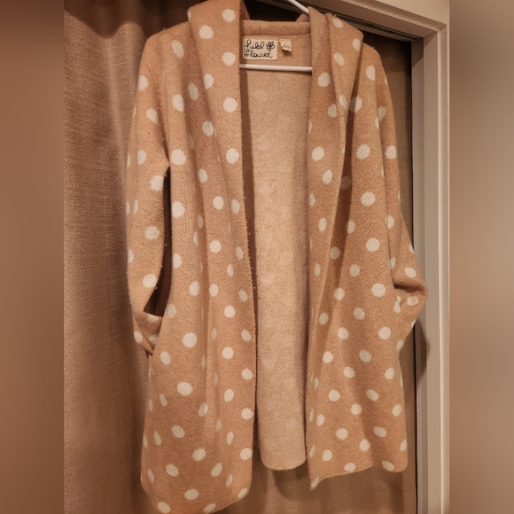 Anthropologie Field Flower 100% Wool Sweater Coat Hooded Knit Women's Size S - Picture 2 of 9